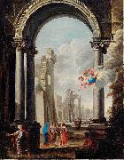 unknow artist ARCHITECTURAL CAPRICCIO WITH THE HOLY FAMILY oil painting picture wholesale